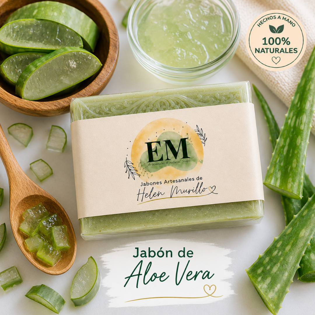 Jabón Artesanal de Aloe Vera (100g) | Frescura, Alivio Post-Solar e Hidratación
