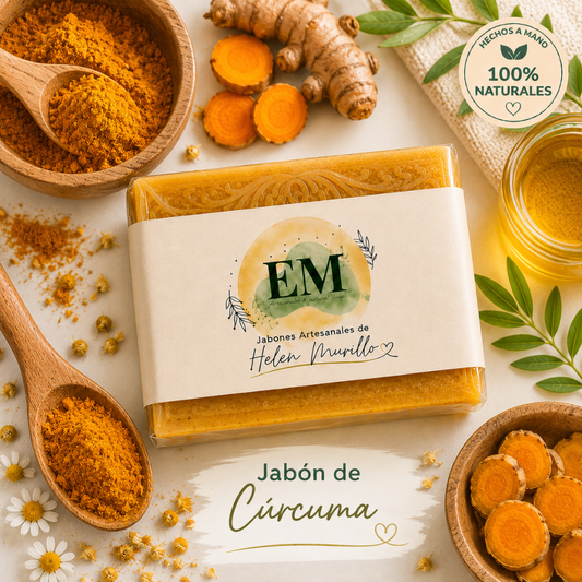 Jabón Artesanal de Cúrcuma (100g) | Purificante, Control de Brillo y Antioxidante