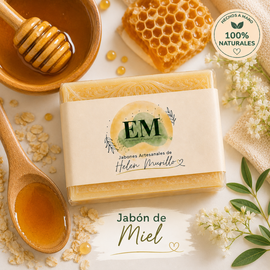 Jabón Artesanal de Miel (100g) | Ultra Humectante, Nutrición y Brillo Saludable