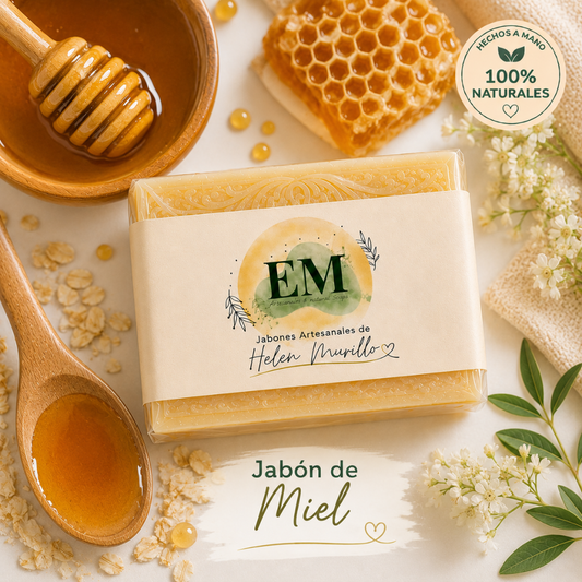 Jabón Artesanal de Miel (100g) | Ultra Humectante, Nutrición y Brillo Saludable