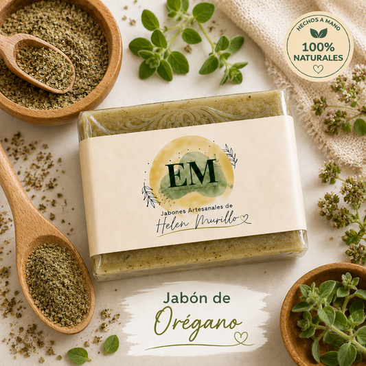 Jabón Artesanal de Orégano de 100g | Antifúngico Potente, Combate Hongos y Mal Olor