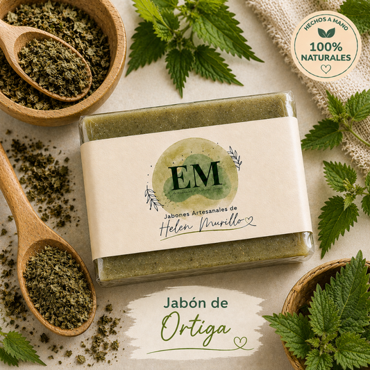 Jabón Artesanal de Ortiga de 100g | Seborregulador, Purificante Facial y Alivio del Eccema