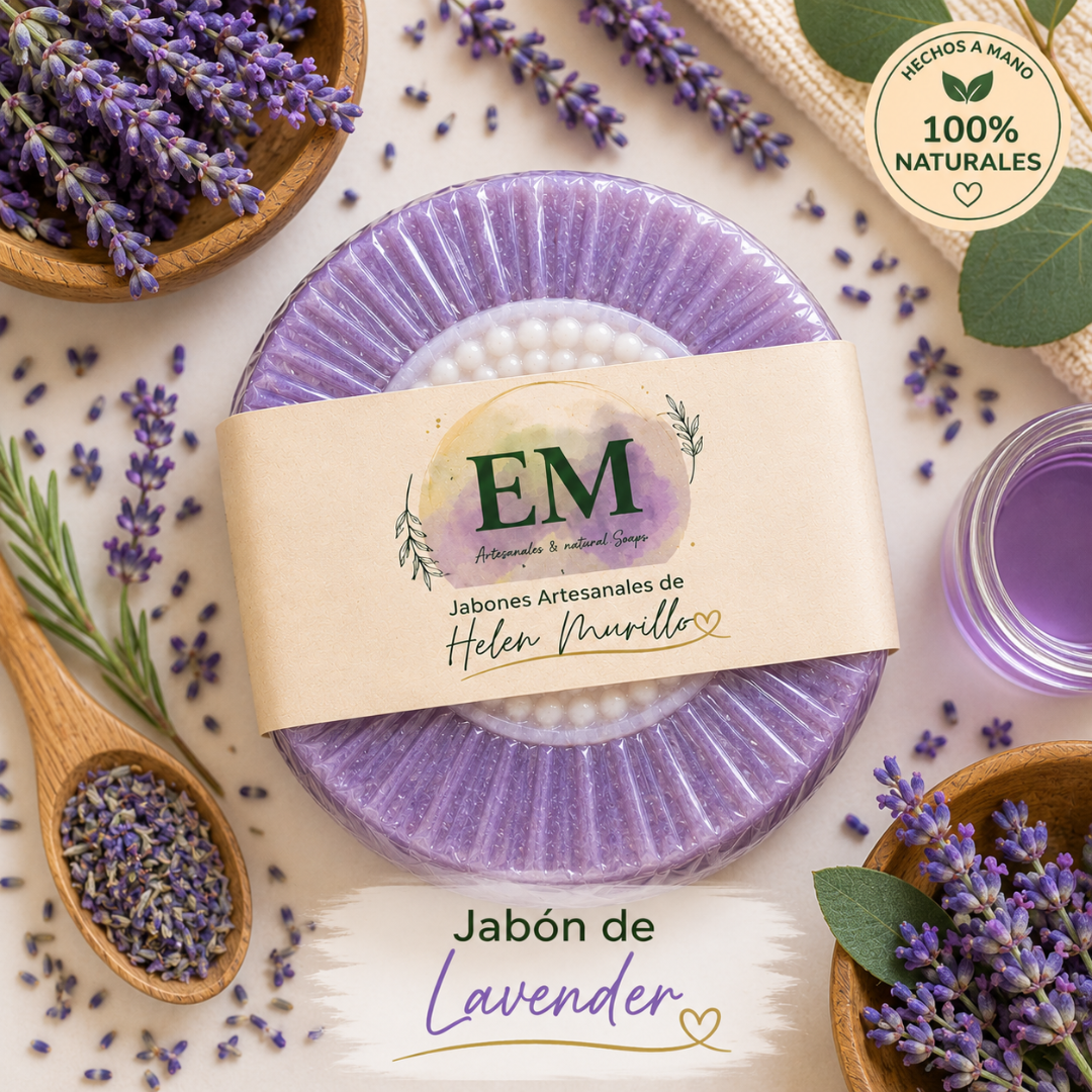 Jabón Artesanal de Lavanda de 100g | Relajante Antiestrés, Regenerador Cutáneo, Rutina de Noche e Insomnio