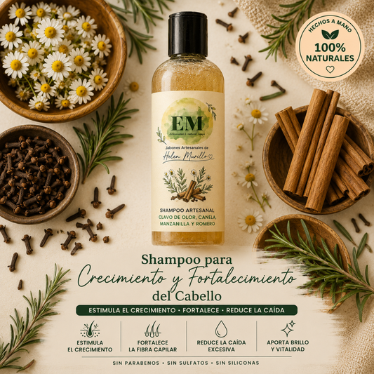 Shampoo Artesanal Multibotánico | Crecimiento Acelerado, Engrosador Capilar y Brillo Natural