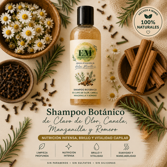 Shampoo Multibotánico (8 Oz) | Volumen, Densidad Capilar y Brillo Natural